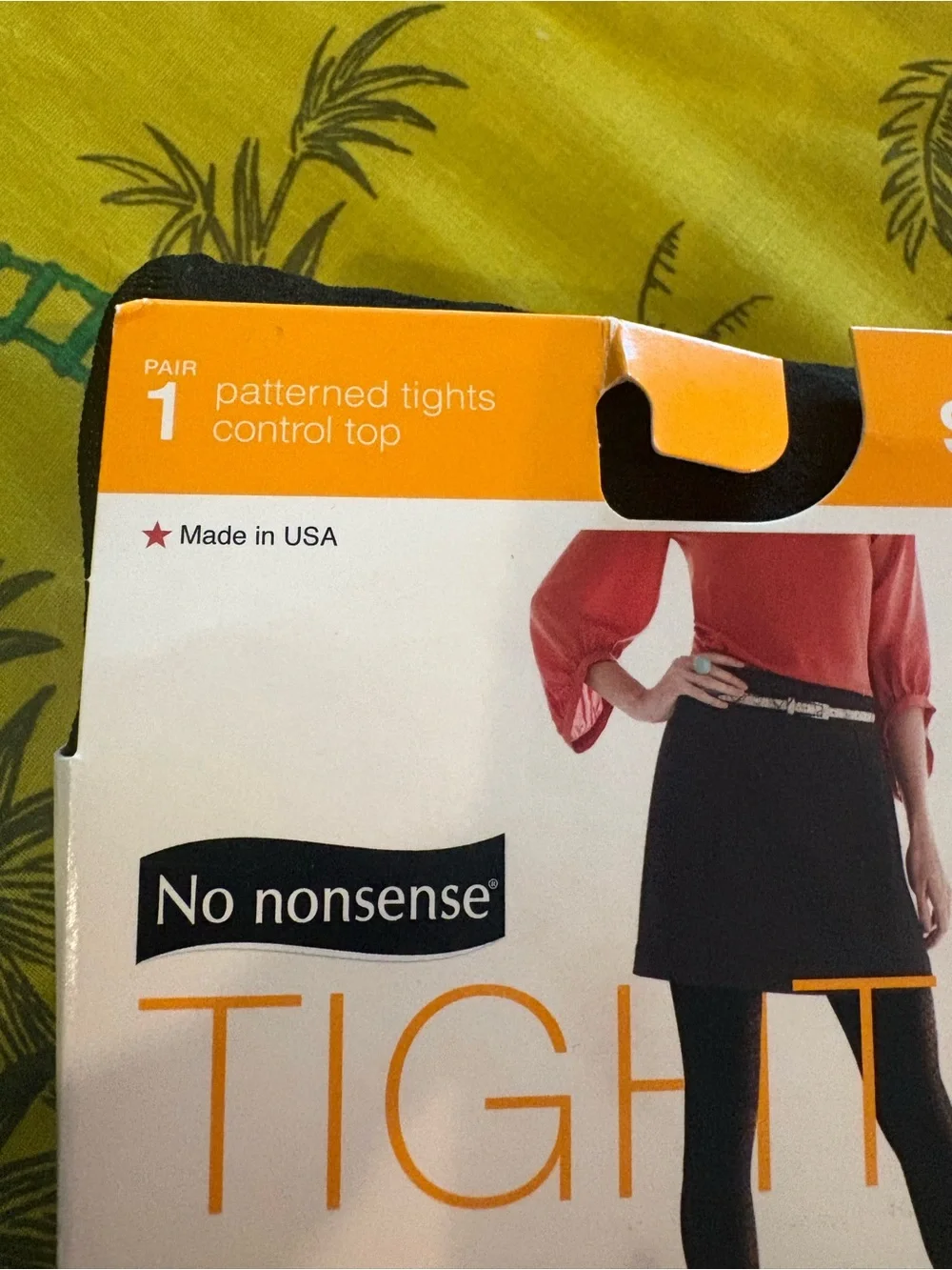 🌿 Free w/ any order! No nonsense Black Patterned Control Top Tights